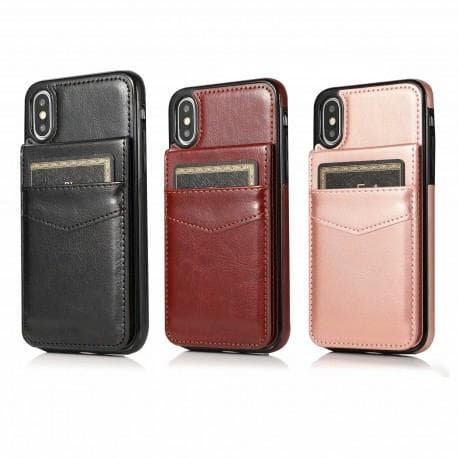 iPhone XS Max Mobil Cover Kortholder 5-SLOT Retro V3