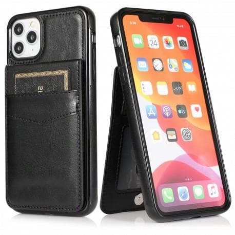 iPhone 11 Pro Max Mobil Cover Kortholder 6-SLOT Retro V3
