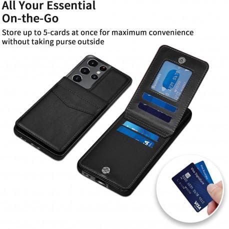Samsung S21 Ultra Mobile Cover Card Holder 5-SLOT Retro V3