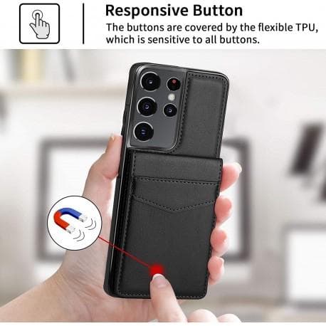 Samsung S21 Ultra Mobile Cover Card Holder 5-SLOT Retro V3