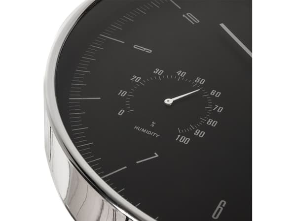 Zegar ścienny Maclean CE60S srebrny 12'' z mitt termometer i mitt hygrometer