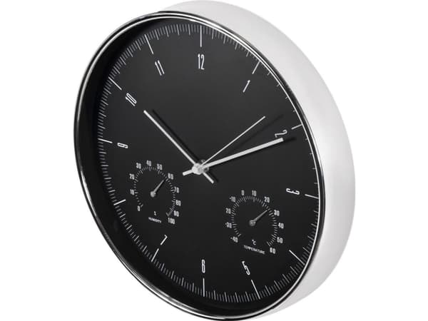 Zegar ścienny Maclean CE60S srebrny 12'' z mitt termometer i mitt hygrometer