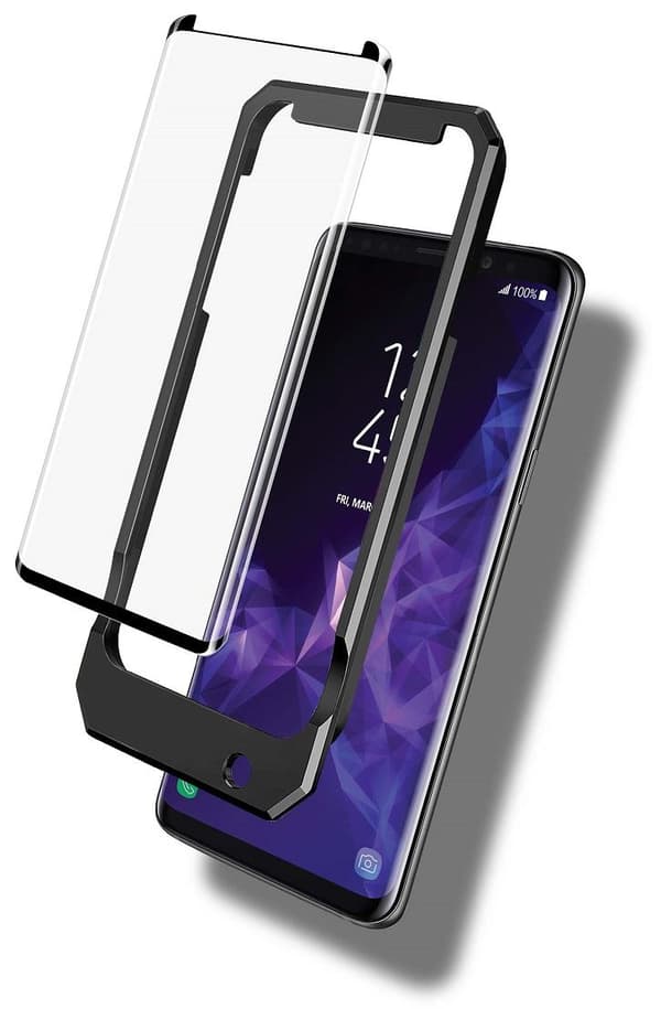 3D Härdat Glas Skärmskydd för Samsung Galaxy S9 Inkl. Monteringsram