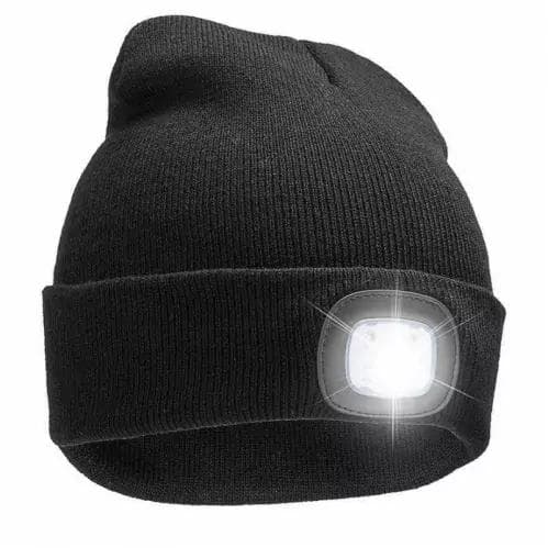 Mössa med LED-lampa USB - Svart