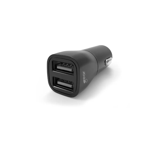 GEAR - Laddare 12/24V 2xUSB-A 3,4A Svart