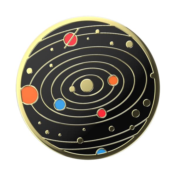 POPSOCKETS Enamel Solar flare Black Avtagbart Grip Svart, Guld
