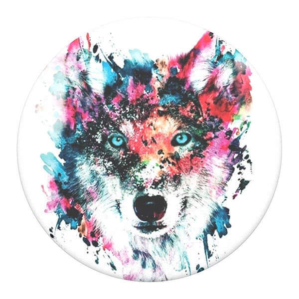 POPSOCKETS Wolf Avtagbart Grip med Ställfunktion Multifärg