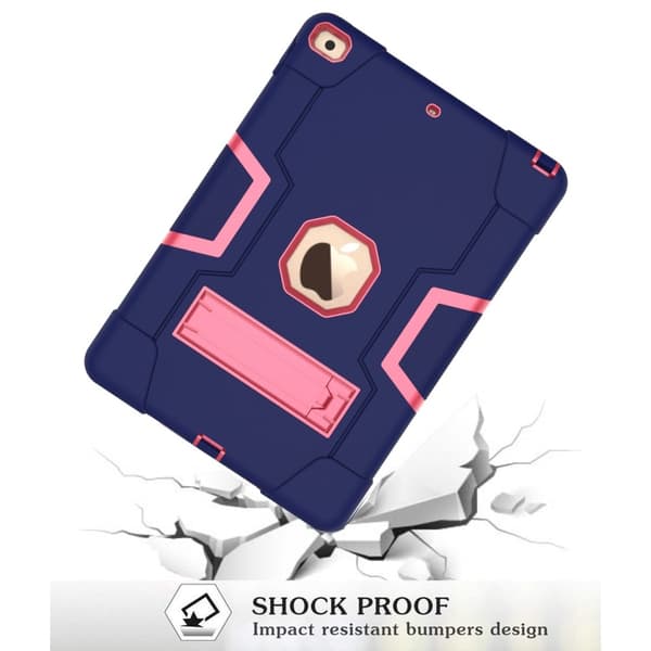 ShockProof TPU Skal med Stativfunktion för iPad 10.2" 2019 - Blå/Rosa