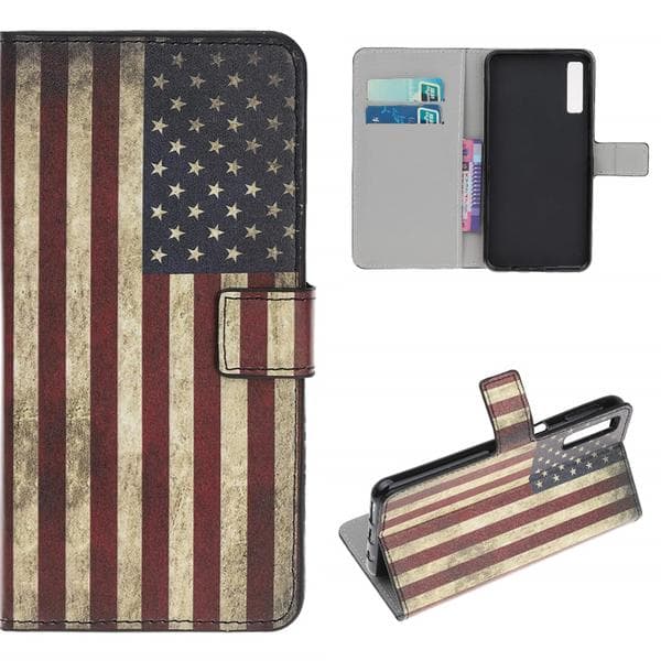 Plånboksfodral Samsung Galaxy A50 - Flagga USA