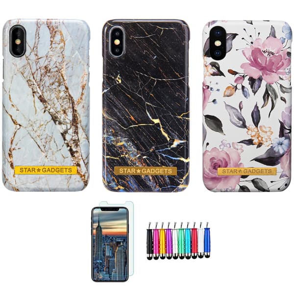 iPhone X/Xs - Kuori / Suoja Flowers / Marble