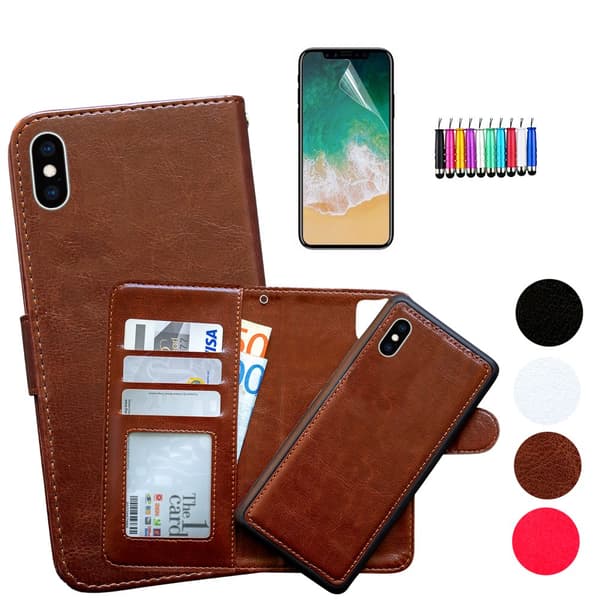 iPhone X/Xs - Plånboksfodral / Magnet Skal + 3 i 1 Paket