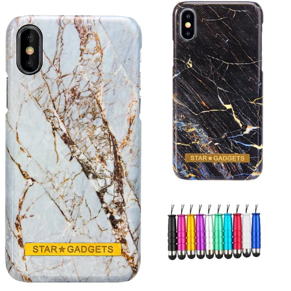 iPhone X/Xs - Skal / Skydd / Marmor Black