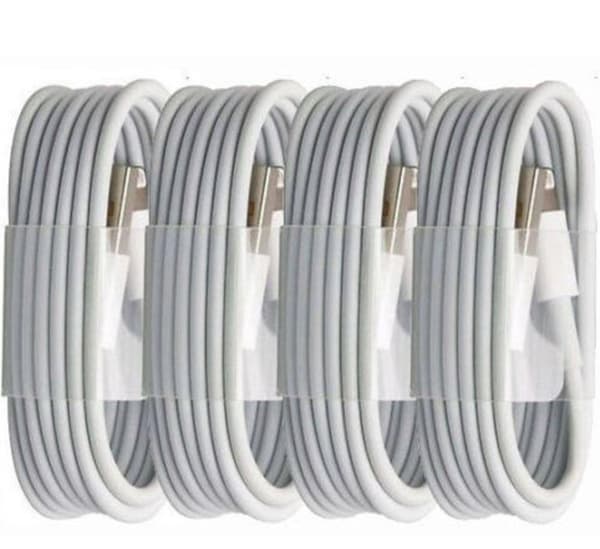4st  Synk 1m  laddare kabel för Iphone 8,7, 6, 5 |vit