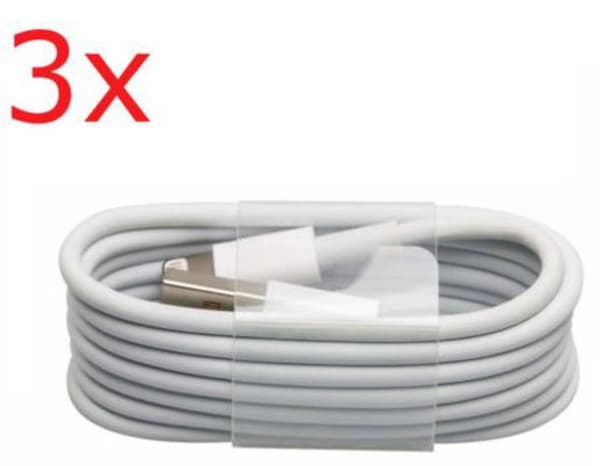3 st 1 m Iphone laddare |vit