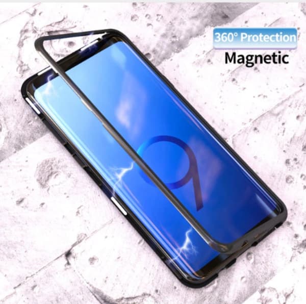 Magnetisk hård fodral i 2 delar för samsung s9 plus |svart