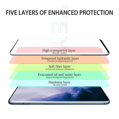 2 st hög kvalitet härdat glas för one plus 7 T pro