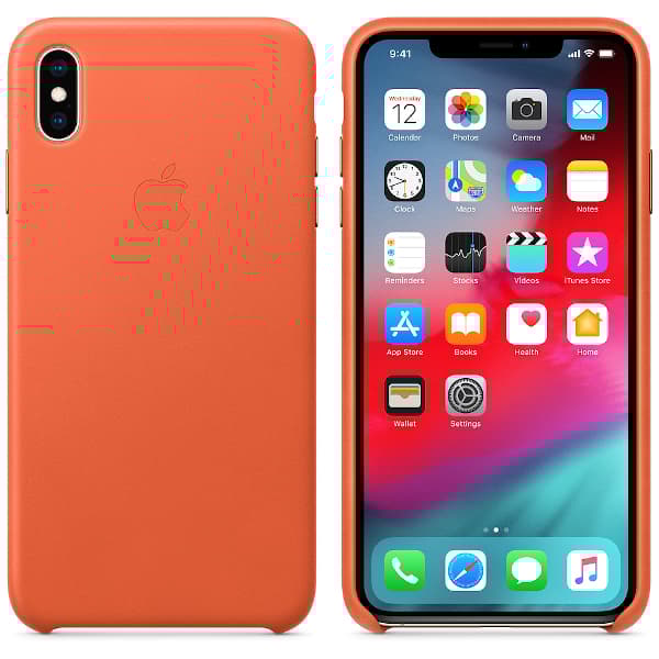 Apple iPhone XS Max Läderskal Original - Sunset Orange