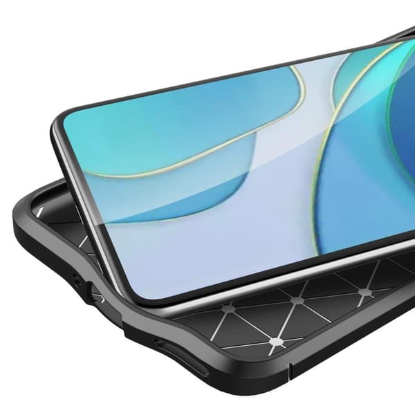 Litchi Skin Soft TPU Taske til OnePlus 9 - Sort