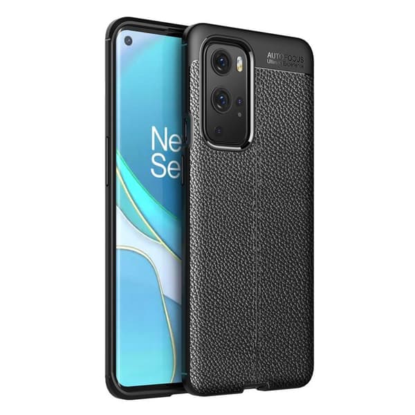 Litchi Skin Soft TPU Case for OnePlus 9 Pro - Black
