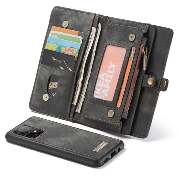 CASEME Samsung Galaxy A52/A52s Retro Lommebok-deksel - Grå