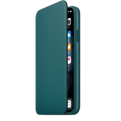 Apple iPhone 11 Pro Max Läderfodral Folio Original - Peacock / Påfågel