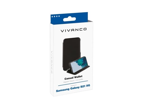 Vivanco Casual, Tegnebogsetui, Samsung, Galaxy S21 5G, 15,8 cm (6.2"), Sort