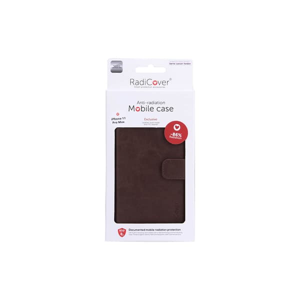 RADICOVER Strålingsbeskyttelse Lommebok PU iPhone 11 Pro Max Flipcover Brun