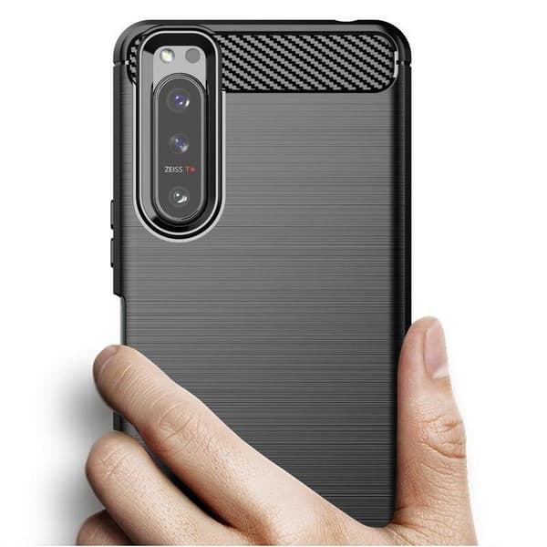 SKALO Sony Xperia 5 II Armor Carbon Stöttåligt TPU-skal