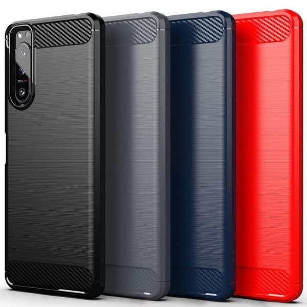 SKALO Sony Xperia 5 II Armor Carbon Stöttåligt TPU-skal