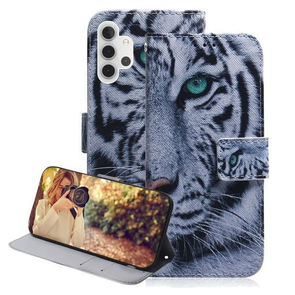 Plånboksfodral Samsung Galaxy A32 5G - Vit Tiger