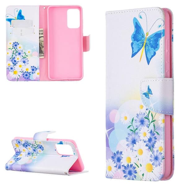 Plånboksfodral Samsung Galaxy A52 / A52s – Fjärilar och Blommor