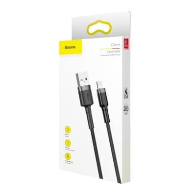 Baseus Lightning Kabel Cafule 2 Meter Svart