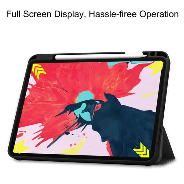 iPad Air 10.9 4th Gen (2020) Fodral Tri-Fold Med Pencil-hållare Svart