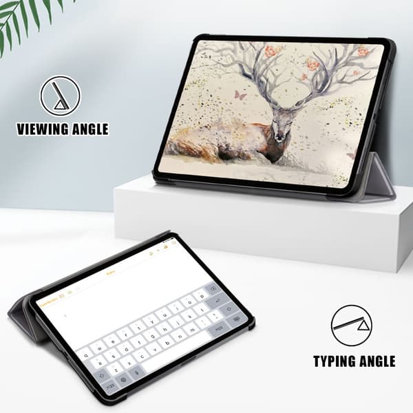 iPad Air 10.9 4th Gen (2020) Fodral Tri-fold Grå