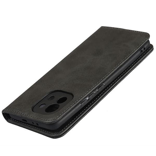 Auto-absorberet tegnebog læderstativetui til Xiaomi Mi 11 - sort