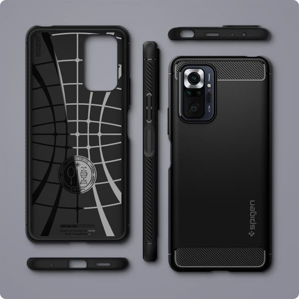 Spigen Xiaomi Redmi Note 10 Pro Kuori Rugged Armor Matte Black
