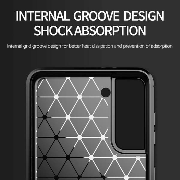 Samsung Galaxy S21 / S21 5G - Flexibel Carbon Mjuk TPU Skal - Svart