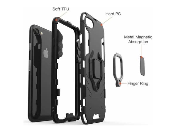 CoreParts - Baksidedeksel for mobiltelefon - silikon, polykarbonat, termoplast-polyuretan (TPU) - svart - 6.1" - for Apple iPhone 11