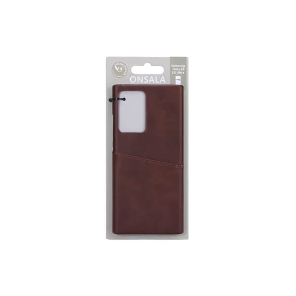 ONSALA Mobildeksel Brun med Kortlomme Samsung Note 20 5G Ultra