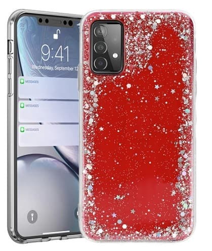 Samsung Galaxy A52 Skal Glitter Röd