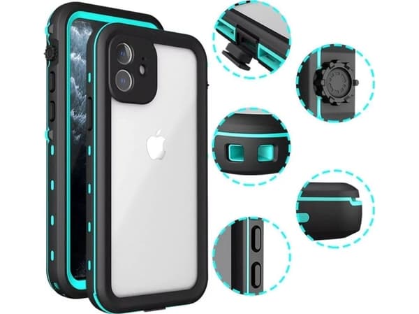 Strado vanntett etui + stropp for Apple iPhone 12 Mini (sort), universal