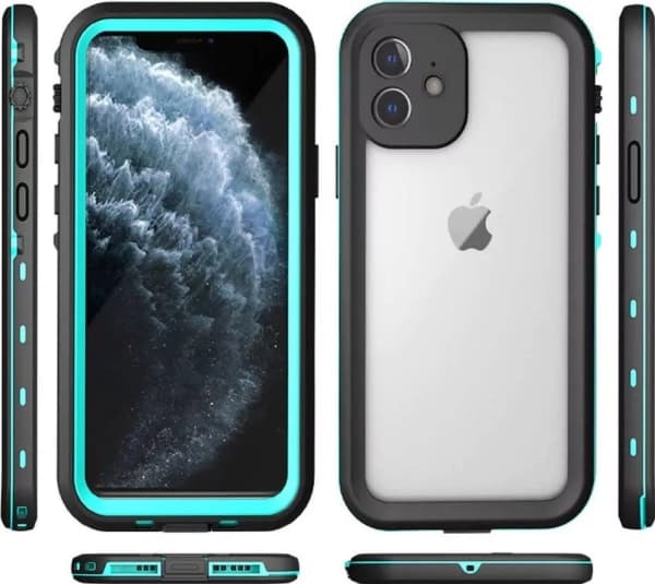 Strado vanntett etui + stropp for Apple iPhone 12 Mini (sort), universal