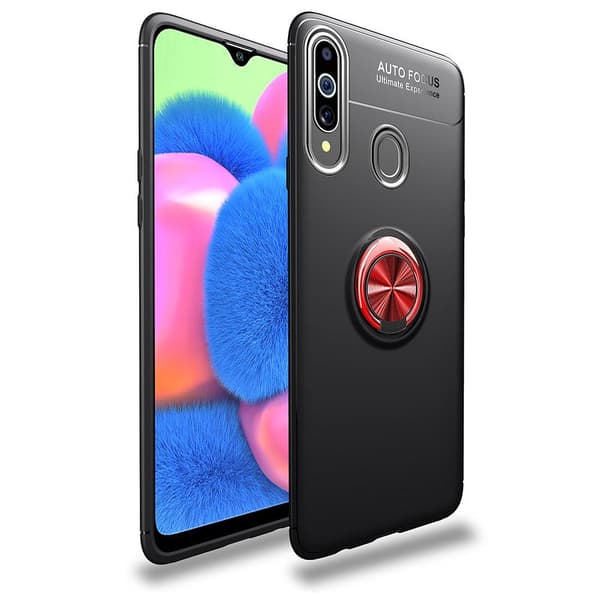 Samsung Galaxy A20S - Stilsäkert Praktiskt Skal med Ringhållare