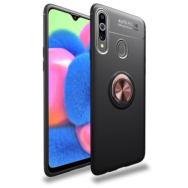 Samsung Galaxy A20S - Stilsäkert Praktiskt Skal med Ringhållare