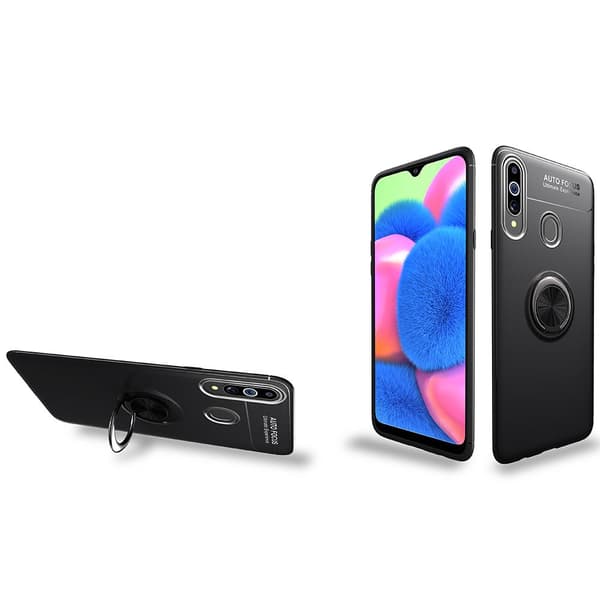 Samsung Galaxy A20S - Stilsäkert Praktiskt Skal med Ringhållare