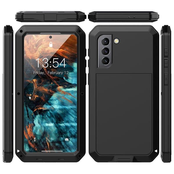 Samsung Galaxy S21 - Skyddande Aluminium Skal (Heavy Duty) Svart Svart