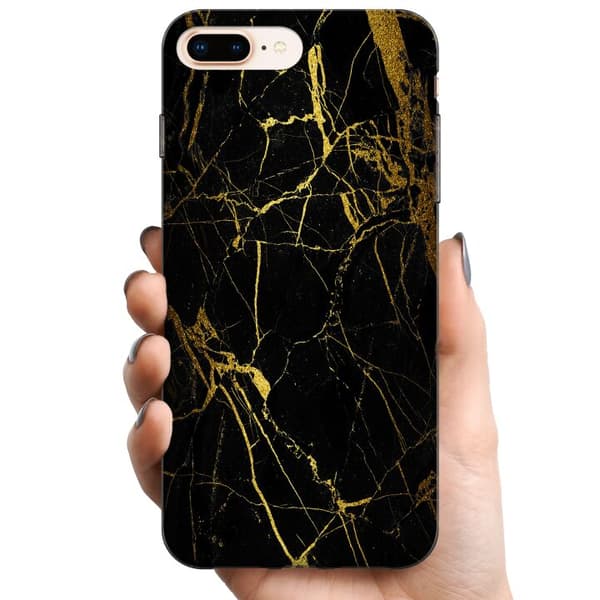 Apple iPhone 7 Plus TPU Mobilskal Marble Black&Gold