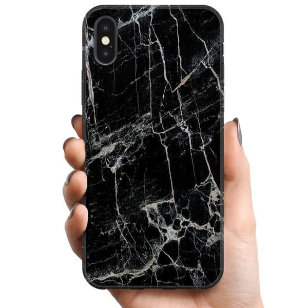 Apple iPhone X TPU Mobildeksel Svart marmor