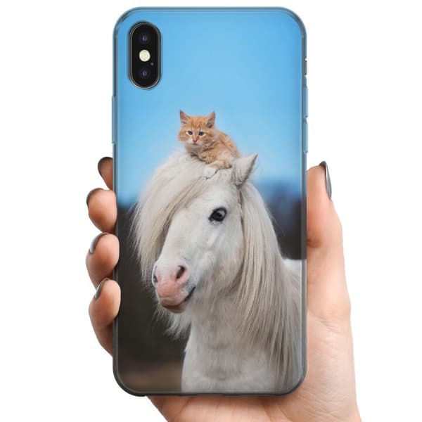 Apple iPhone X TPU Mobildeksel Hest & Katt