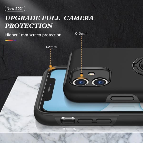 iPhone 11 Hybrid Deksel Med Fingerring - Svart
